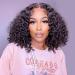 Short Curly Bob Wigs Human Hair 12 Inch 13x4 HD Transparent Lace Front Wigs For Black Women Glueless Deep Wave Bob Lace Frontal Wigs Human Hair Pre Plucked with Baby Hair Natural Black 150% Density 12 Inch Natural Black ...