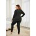 IN'VOLAND Womens Plus Size Thermal Long Johns Set - Fleece Lined 2 Piece Underwear Pajama Set Black 24 Plus - Buy Online on GoSupps.com