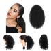 Afro Kinky Curly Drawstring Ponytail Synthetic Fake Ponytail Scrunchie Hair Bun Clip In Hairpiece Extensions Multi Layered Hair Fluffy Thick Curly Pony tail (#1B 12INCN/30CM) 12INCN/30CM #1B