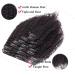 Elailite Afro Hair Clip-In Extensions - Remy Kinky Curly 20cm - 8 Set Double Tresse Natural Black #1B - 95g Whole Head Solution - Buy Online on GoSupps.com