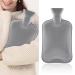 2L Hot Water Bottle Rubber Hot Compress and Cold Therapy for Headaches Cramps Muscles Pain Relief Injuries Hot Water Bag for Bed Gray Bottle( No Cover) 2L