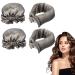 Curling without heat Heatless Curls Band curlers overnight with hair caps satin Heatless Hair Curler Set of 4 Hair Roller (silver gray)