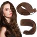 Sassina tape in Extensions invisible double -sided tape in extensions real hair chocolate brown seamless Skin weft tape in hair extensions 45cm 20 pieces 50g #3 45 cm #3