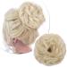 Silk-Co hair part with rubber band dutt with hair wavy soft dutt hair part with rubber band 45 g lured hair thickening hair extensions messy bun updos bleach locked 45 g bleaching blonde