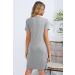 Sosolism Maternity Nursing Dress - 4 in 1, Short Sleeve, Side Drawstring Top - Light Grey (Size L) - Buy Online on GoSupps.com