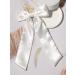 Furling Pompoms Bow Hair Clips - White Satin Ribbon Bows for Women & Girls | Hair Accessories for Party, Wedding, Prom | 2pcs Set - Buy Online on GoSupps.com