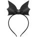 Lurrose Halloween Headbands Sequin Bat Hair Hoop Creative Cosplay Hair Band Durable Cute Party Decorations Props for Women Girls Black