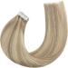 Moresoo Human Hair Extensions Tape in Dark Honey Blonde with Medium Blonde Highlight Tape in Extensions 22 Inch Tape in Real Hair Extensions 20Pcs/50g #16/22 22 Inch 1.#16/22 - Buy Online on GoSupps.com