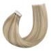 Moresoo 40 cm Real Hair Extensions - Seamless Tape-In Remy Hair Gold Blonde & Medium Blonde 20 Pieces/50g #16/24 - Best Quality Hair Extensions Online - Buy Online on GoSupps.com