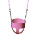 Gorilla Playsets 04-0008-PK/PK Full Bucket Toddler Swing, Pink Bucket, Pink 60" Plastic Coated Chains, 50 lb Capacity Pink Toddler Swing