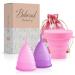 BiBrad menstrual cup - 2 menstrual cups of the sizes M and L sterilizer and cotton carrier bag - 100% soft medical silicone washable and reusable (M -L) 4 -part set