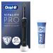 Oral-B Vitality Pro Electric Toothbrushes For Adults Christmas Gifts For Women / Him 1 Handle 1 Toothbrush Head 3 Modes Including Sensitive Plus + Pro-Expert Toothpaste 2 Pin UK Plug Black