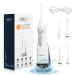Water Flosser for Teeth Mornwell Portable Oral Irrigator Water Dental Flosser IPX7 Waterproof 300ML 3 Modes 4 Jet Tips Deep Clean Helps Whiten Teeth USB Rechargeable for Travel with FDA Approved