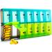 Pill dose 7 days in the evening moisture festival Pillendose 7 days XL large pill box 14 compartments for vitamins dietary supplements and medication green