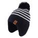 XIAOHAWANG Striped Winter Baby Beanie Knitted Hat Boys Girls Toddler Kids Warm Children Classic Beanie Hats 2-4 Years Navy Hat