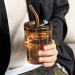 BLUEPOLAR 13oz Amber Tumbler Water Bottle with Straw and Lid - Insulated Glass Coffee Mug - Buy Online on GoSupps.com