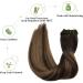 DOORES Clip in Human Hair Extensions 18 Inch Balayage Dark Brown to Chestnut Brown - 5pcs 70g | Natural Straight Hair Extensions - Buy Online on GoSupps.com