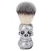 Hair-Razing Brush for Men | Metallic Touch Nylon Wool Beard Brush | Professional Salon Tool | Silver Skull Design - Buy Online on GoSupps.com