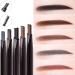 DERCLIVE 2pcs Eyebrow Definer Pencil Waterproof Durable Automaric Liner Professional Brow Kit with Brush in Black - Buy Online on GoSupps.com