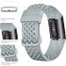 Pack of 3 Silicone Bands for Fitbit Charge 4/3/3 SE - Waterproof & Breathable Wristbands for Women and Men (Large, Black/Navy Blue/Gray) - Buy Online on GoSupps.com