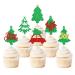Keaziu 24PCS Merry Christmas Cupcake Toppers Christmas Theme Tree Snowflake Gift Socks Cupcake Picks Chirstmas Decoration Party Decoration White