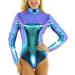 Shop Women's Shiny Ballet Suit | Long-Sleeved Metallic Dancewear & Gymnastics Outfits | Available in Black Blue & White - XXL - Buy Online on GoSupps.com