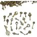 JIALEEY 125 PCS Vintage Skeleton Key Set Charms - Antique Style Bronze Brass Keys for DIY Jewelry Making and Wedding Favors - Buy Online on GoSupps.com