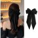 BAIYSFFG Big Bow Hair Clips with Long Silky Satin 2PCS Solid Color French Barrette Simple Hair Fastener Accessories for Women Girls Black - Buy Online on GoSupps.com