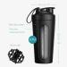 Navaris Stainless Steel Protein Shaker Bottle - 750ml Fitness Cup for Protein Shakes - Durable Sport Drinking Bottle for Training - Black (1 Pack) - Buy Online on GoSupps.com