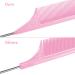 3 Pack Steel Pin Rat Tail Carbon Fiber Teasing Combs - Heat Resistant - Stainless Steel Pintail - Pink - Buy Online on GoSupps.com