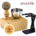 Premium Absbas Men's Gift Set: Pure Dachshaar Shaving Brush Razor Soap & Acrylic Wood Stand - Perfect for Grooming & Bathroom Essentials - Buy Online on GoSupps.com