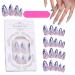 Almond Press on Nails Medium Acrylic Fake Nails Almond Shape False Nails | Rhombus Crystal Full Fake Nail Kit in 12 Sizes for Manicure Enthusiasts Women Girls