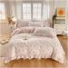 Ruffle Bedding Set 1 Bed Duvet Cover 2 Pillow Cases No Sheets Super Soft Touch Floral Style Soft (1 150x200cm) - Buy Online on GoSupps.com