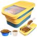 Dog Food Storage Container/20 LB Airtight Dog Food Storage Container/Cat Food Storage Containers/Collapsible Pet Food Container with Folding Bowl/Measuring Cup and Scoop Lemon Yellow