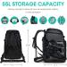 SEMSTY Ski Boot Bag 55L - Waterproof Travel Backpack for Ski and Snowboard Gear - Black - Buy Online on GoSupps.com