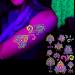 Glaryears 70+ Neon Glow UV Temporary Tattoos - Charming Mandala, Butterfly, and Floral Designs - Women Girls Party Favor - 7 Sheets - Buy Online on GoSupps.com
