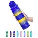 Coolfel 500ml drinking bottle Children out 1l of sports drinking bottle bpa free tritan motivating water bottle with time marking for girls boy school gym 500ml/17oz dark blue-yellow