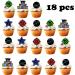 18pcs Neon Gun Game Cupcake Toppers for Boys Girls Adult Happy Birthday Laser Gun Game Party Decorations Supplies Favors Glitter Neon Cake Decorations - Buy Online on GoSupps.com