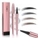 Magic Eyebrow Pencil with 4 Fork Tip Waterproof Microblading Brow Pencil Eye Brow Pen For Girls Women Creates Natural Makeup Keep it All Day 3d Brow Pencil for Defined Brows Effortlessly (Black)