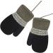 Toddler Kids Winter Warm Plush Knitted Gloves | 1-3Yrs | Black & Brown - Buy Online on GoSupps.com