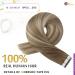 Moresoo Invisible Tape-In Extensions Real Hair Light Brown 55 cm Chestnut Brown & Gold Blonde 10 Pieces #8/22 for Seamless Volume & Length - Buy Online on GoSupps.com