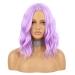 eNilecor Purple Wig  Short Colored Wigs Bob Wig for Women  Natural Wavy Colorful 14 Inch Middle Part Synthetic Wig for Cosplay Party Costume(lavender Purple)