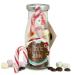 DIY hot chocolate chocolate sweet drinking chocolate in a glass with 45 gr chocolate drops mini-marshmallows and a candy rod warm cocoa hot chocolate