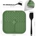 Coomazy Leak Mat for Dogs - 2-Pack Slim Matt with Silicone Spatula & Brush - Slow Feeder Bathing & Fur Care | Green & Yellow - Buy Online on GoSupps.com