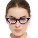 OCCI CHIARI Women's Cateye Reading Glasses | Stylish Readers in Blue | 1.25x Magnification - Buy Online on GoSupps.com