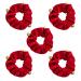 Miaija 5Pieces Hair Scrunchies Red Plush Ponytail Holder with Bell Premium Elastic Sequins Hair Bands Festival Headress for Women Lady Girls Hair Accessories