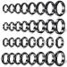 32 Pieces Genuine Hematite Rings Set Negative Energy Ring Non-Magnetic Black Hematite Stone Ring 6t Curved Surface Ring 6 Plane Ring 6t Faceted Ring Size 6-13 or Teen Girl Cute Cool Jewelry