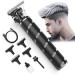Hair Clippers Men Professional T Blade Hair Trimmer Precision Beard Trimmer Cordless Electric Haircut Clippers for Adult Kids Adjustable Grooming Kit with Guide Combs for Home Barber Use Black