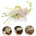 Angoily Rose Hair Comb Bridal Accessories Wedding Headpiece Prom Hair Clips Hair Accessory for Women Flower Headpiece Tiara Hair Combs for Wedding Silk Cloth Hairpin Bride Pink - Buy Online on GoSupps.com