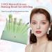 11pcs Professional Makeup Brushes Set with PU Leather Bag - Green | Premium Synthetic Powder Blush Contour Eyeshadows Brushes for Face & Eyebrows - Buy Online on GoSupps.com